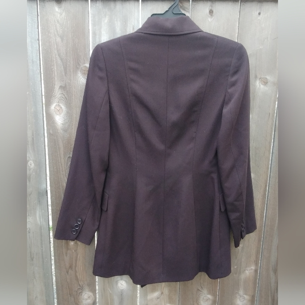 Classiques Entier Double Breasted Jacket Coat Blazer Wool Brown Career - Picture 4 of 6